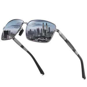 SKYWAY High Quality Men’s Metal Frame Polarized Sunglasses Driver Night Vision Square Sunglasses