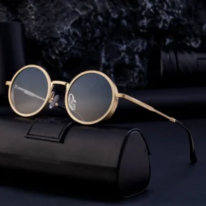 SKYWAY New European and American Fashion Round Frame Sunglasses Men’s Retro High end Sunglasses Shades