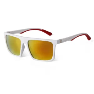 STY3010G Fashion Retro Sports Sunglasses Men Classic Square Cycling Sun Glasses Red Mercury Lens Driving Shades