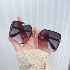 STY9256A Fashion Square Oversized Shades Women Metal Frame Elegant Driving Sunglasses