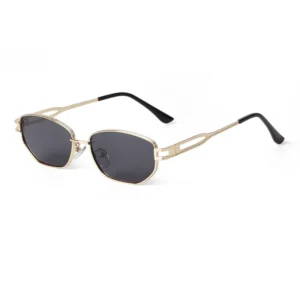 STY9629A Vintage Metal Frame Polygon Sunglasses Gold Frames Irregular UV400 Custom Sunglasses Unisex Brown Lens Punk Shades