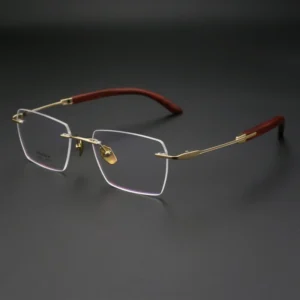 Sandalwood Classic Oversized Square Eyeglasses Frames Custom Own Logo Anti Blue Light Glasses