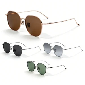 Semi Titanium Polarized Sunglasses UV400 Protection Classic Vintage Style for Driving Travel Outdoor Activities Men’s Sunglasses