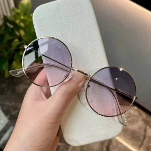 Shades Fashion Metal Frame Ocean Lens Sunglasses Women Men Round Metal Fashion Sunglasses Oem
