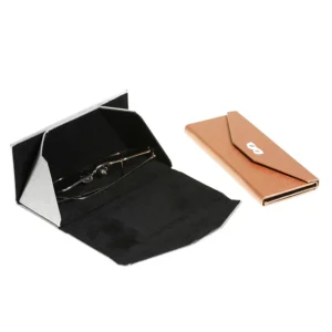 Shiny Glitter Triangle Foldable Sunglasses Case Custom Logo Space Saving Hard Shell Eyeglasses Box