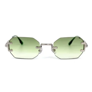 Sifier Luxury Designer Sunglasses New Fashion Green Lens Rimless Metal Frame Elegant UV400 Shades for Women and Men