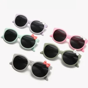 Silicone Children Bow Polarized Sunglasses Anti UV Boys and Girls Sun Glasses Kids Unbreakable Eyewear Shades