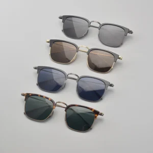 Silver Adult Retro Vintage Square Sunglasses Men Titanium Polarized Sunglasses Sun Glasses Shades Oculos De so