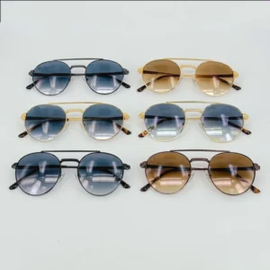 Silver Gold Metal UV400 Gradient Lens Luxury Fashion Round Frame Shades Glasses UV400 Women Men Sunglasses