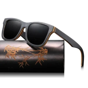 Skateboard Wooden Sunglasses Handmade Polarized Lenses Eyewear Wood Sunglasses Bamboo