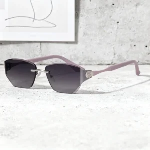 Sleek Metal Frame Gradient Color Sunglasses