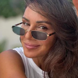 Small Frame Square Metal Driving Outdoor Sunglasses