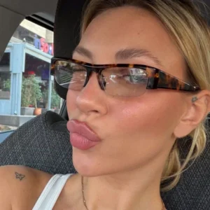 Small Frame Square Sunglasses New Full Frame European American Internet Celebrity Same Style Personalized Fashion UV400