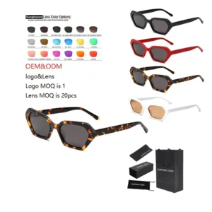 Small Frame Sunglasses Polarized UV400 Sun Glasses Custom Logo Acetate Shades