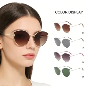 Small Luxury High Quality Fashion Retro Full Rim Metal Frame Unisex Sunglasses Custom Logo Universal UV400 Outdoors Model
