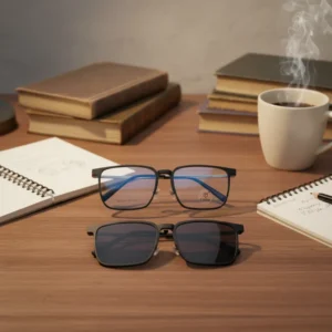 Small Red Book Explosive Magnetic Mirror Set Ultra light Full Rim Fashionable Lightweight Unisex Plastic Steel Sunglasses