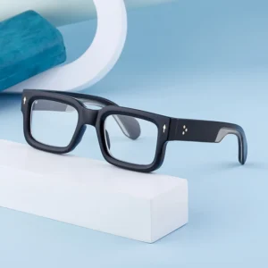 Solid Pattern Anti Blue Light Sunglasses Frames Fashion Square Outdoor Glasses for Arrow Rivet Wide Temples Pure Colors AC Lens