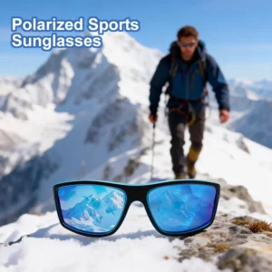 Sport Sunglasses PC Frame TAC Polarized Lenses UV Protection Lightweight Durable Anti-Glare Outdoor