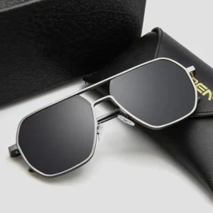 Sports Goggle Driving Large Alloy Frame Spring Hinge Comfortable Nose Pad Pilot HD UV400 Polarized Sunglasses
