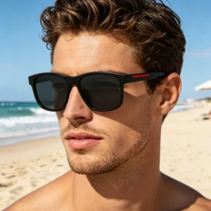Sports Polarized Sunglasses Men 8016 Vintage Retro Black Square Fashion Shades for Cycling Fishing Outdoor