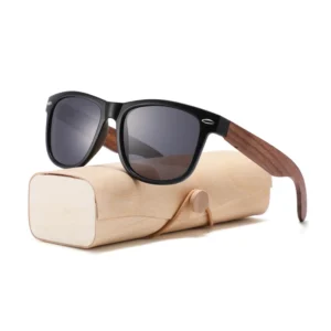 Square Eco Walnut Wooden Sun Glasses Fashion Bamboo Wood Frame UV400 Wooden Polarized Sunglasses for Men
