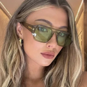 Square Full Frame UV400 Sunglasses Pilot Style Women’s High-end Fashion Trendy European American Style