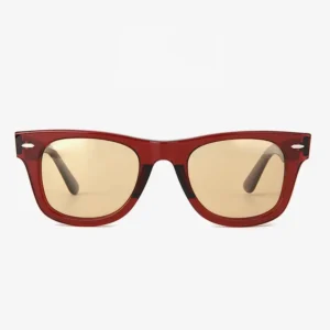 Square Handmade Acetate Shades Anti glare Red Frame Ready to Ship