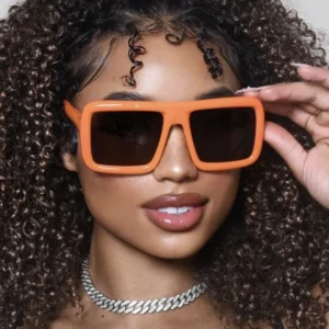 Square Large Frame UV400 Sunglasses Cross-Border Fashion Retro Ins Internet Celebrity Street Photoshoot Trendy Women