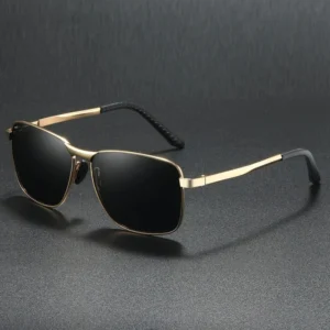 Square Luxury Metal Polarized Driving Men’s Sunglasses