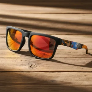 Square Polarized Sunglasses European and American Colorful Mirror Legs Women Men’s Sports Sunglasses UV400