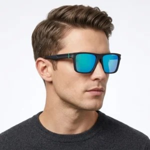 Square TR90 Polarized Sunglasses TR7556 UV400 Protection Lightweight Full Rim Transparent Unisex Sports Driving Fishing