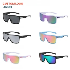 Square Wide Thick Frame Multy Candy Color Polarized UV400 Outdoor Cycling Sports Sunglasses