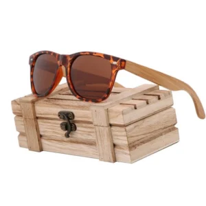 Square Wooden Sunglasses UV400 Classic Custom Logo Retro Bamboo Glasses