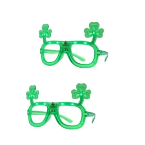 St. Patrick’s Day Shamrock LED Light up Glasses Eyeglasses Frames Irish Day Party Favors