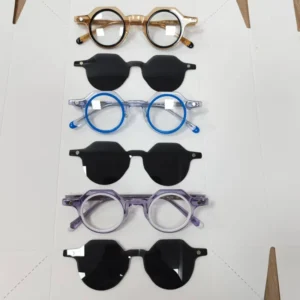 Stock Acetate Clip-on Polarized Sunglasses Assorted Style Rectangle Full Rim Sun Protection Optical Frames
