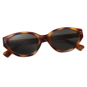 Stylish Cat Eye TR90 Frame with Rivet Design Acetate Temples Sunglasses Polarized Sunglasses for Unisex