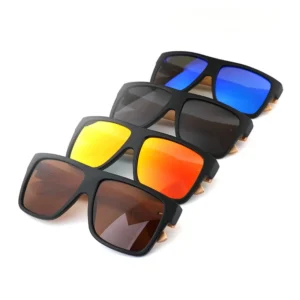 Stylish Custom Logo Sun Glasses Plastic Frame Zebra Wood Temple Sunglasses