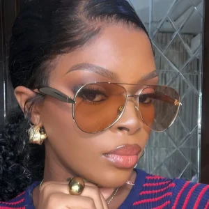 Stylish Designer Outdoor Driving Uv400 Oversized Sunglasses for Women Trendy Metal Frame Sunglasses Summer in Stock