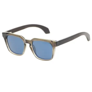 Stylish UV400 Polarized Shiny Grey TR 90 Wood Sunglasses for Women