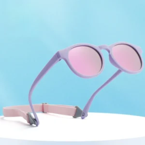 Summer Beach 0 3 Years Boys Girls Cute Round Flexible Silicone Polarized Kids Baby Sunglasses