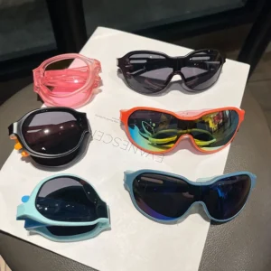 Summer Fashion Candy Color UV Protection Outdoor Sports Cycling Glasses Folding Sunglasses for Kids