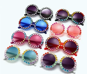 Summer Fashion Outdoor Infant Baby Girls Boys Shades Kids Colorful Diamond Sunglasses
