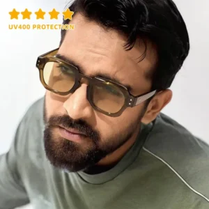 Summer New Trending Male Accessories Fashion Green Square PC Frame UV 400 Protection Sun Glasses Sunglasses for Men