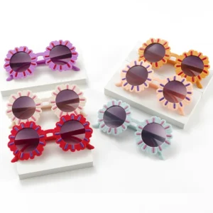 Sun Flower Round Cute Kids Sunglasses UV400 for Boy Girls Toddler Lovely Baby Sun Glasses