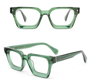Sunglasses Customized 3D Logo High End Luxury Square Fashionable Thick Acetate Optical Glasses for Mens Women