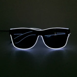 Sunglasses LED Light Up Glasses Bar Nightclub Large Rave Props Black Frame Music Party Trendy