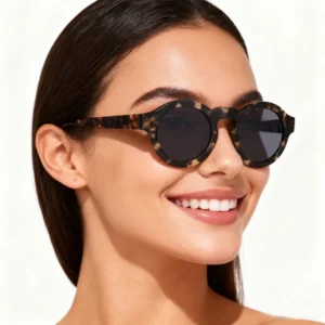 Sunglasses Men Women Children 400 Uv Transparent Summer Vibrant Retro Wood Grain Acetate Full Rim Frames