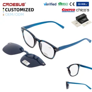 Sunglasses Square Trendy Colorful PC Frame UV400 Polarized Cycling Clip on Men’s Women’s Eyeglasses