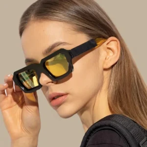 Sunglasses Women Custom Logo Colorful Lens UV400 Shades Square Frame Y2K for Men