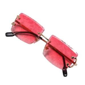 Sunglasses Women Designer Rimless Sun Glasses Fashion Shades Irregular Cutting Lens Lady Frameless Eyeglasses